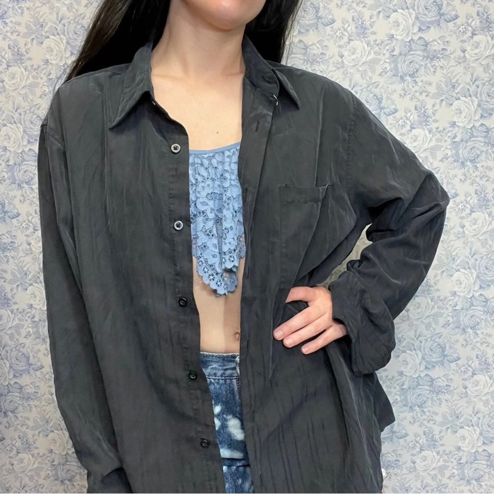 Retro Alfani Shirt Soft Medium Striped Long Sleeved Buttoned Down Business Goth